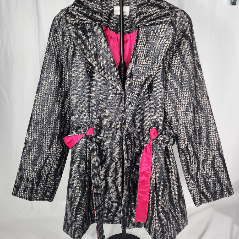 Stylish Black and Pink Trench Coat